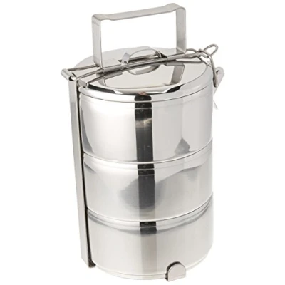 Image of Stainless Steel Food Carrier 3 Tier, 12 Cm