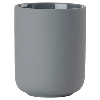 Image of Zone Denmark Toothbrush Holder Earthenware with Soft Touch Coating, Grey