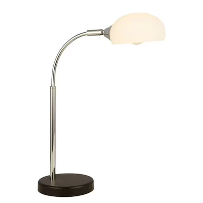Image of Searchlight Lighting Astro Table Lamp Black Chrome Opal Glass Shade