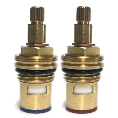 Image of PAINI compatible Replacement ceramic disc tap cartridges valves quarter turn inserts glands 1/2&quot; x 20 spline (Long Stem 56mm) SOLID BRASS SCREWS PROVIDED