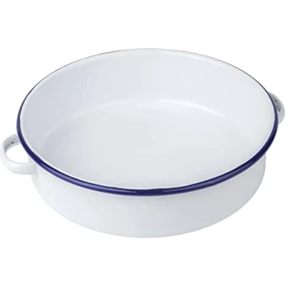 Image of Falcon 809 20cm Enamel Serving Dish Servingdish, Steel, 1400 milliliters, White