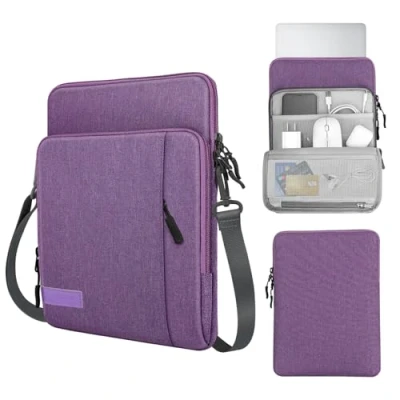 Image of MoKo Sleeve Bag for 13.3 Inch Laptop, Carrying Pouch Case with Pocket Fits MacBook Air 13 M3 M2 2024 2018, Pro 14 2021, Tab S8+ 12.4&quot;,Surface 8, Purple