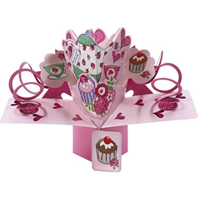 Image of Birthday Tea Pop Up Greeting Card Original Second Nature 3D Cards