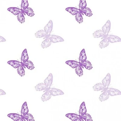 Image of 80cm x 20m Florist Cellophane Roll Gift Wrap Large Butterfly Purple (3762 20)