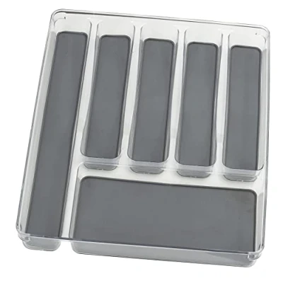 Image of WENKO Drawer Insert/Cutlery Tray, Grey, transparent, 32 x 40 4,5 cm