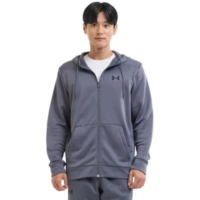 Image of Under Armour Men&#039;s Armourfleece Full Zip Hoodie, (025) Castlerock / Black, XL