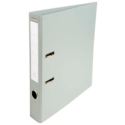 Image of Exacompta Ref 53540E Prem&#039;Touch PVC Lever Arch File 320 x 290mm in Size, 2 Rings, Can Hold A4 Documents, 50mm Spine, 55mm FSC Certified Grey Cover