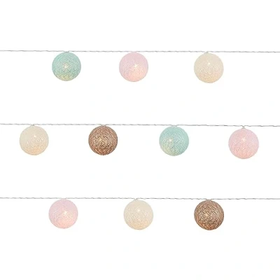 Image of LITECRAFT Glow Pom String Lights Integrated LED Fittings Multi Coloured