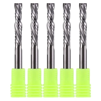 Image of Up &amp; Down Cut Bit 6mm（0.236&quot;) Shank , 1 1/4&quot; Cutting Length Compression Spiral CNC Router Bits End Mill Tungsten Carbide Milling Cutter Set 5 Pack