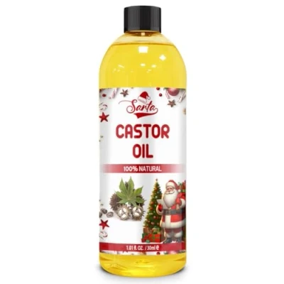 Image of SANTA Castor Oil Cold Pressed 100% Pure and Undiluted Hexane Free for Eyebrows, Nails, Beard, Hair, Eyelash Growth Cruelty