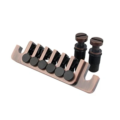 Image of Guyker Guitar Bridge Tailpiece Vintage TP 6 70&#039;s Bridges with Studs and Inserts Replacement Compatible LP Les Paul String Electric (bronze)