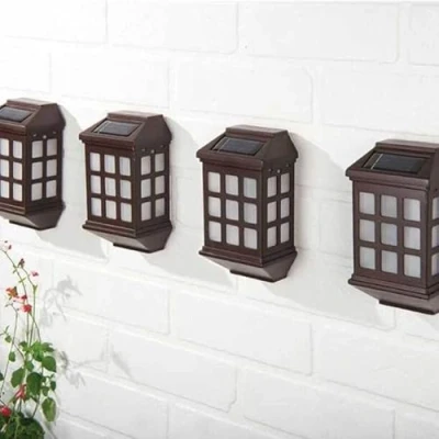 Image of Deluxe LED Solar Lights H17xW6.5xD6.5cm Pack of 4