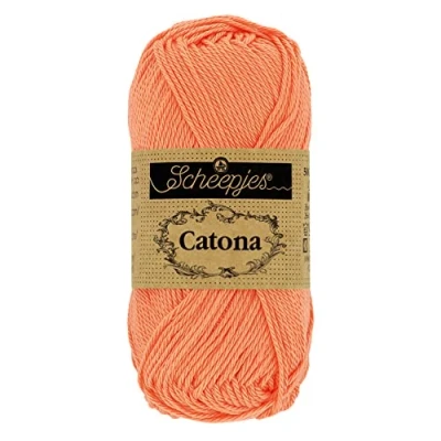 Image of Scheepjes Catona Cotton Yarn, 410 Rich Coral, 1x25g