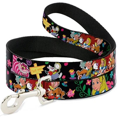 Image of Buckle Down Pet Leash Alice&#039;s Encounters in Wonderland 4 Feet Long 1/2&quot; Wide
