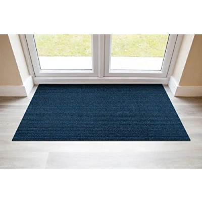 Image of eXtreme Door Mats for Indoor 3m x 1m Heavy Duty Entrance Matting Hallways, Kitchen, &amp; Office Non Slip, Dirt Trapper, and Super Absorbent Barrier Mat Front Back Blue