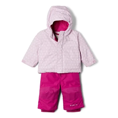 Image of Columbia Unisex Kids Buga Set, Snowsuit Ski Jacket and Pants Red Quartz Scrapscape, Size XXS