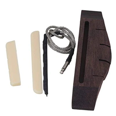 Image of Yibuy Rosewood Bridge &amp; Piezo Saddle Nut Set for Ukulele Guitar