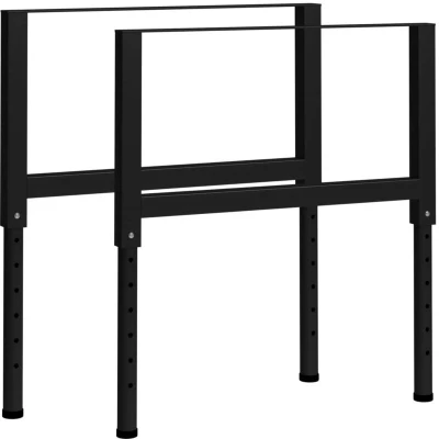 Image of vidaXL Adjustable Work Bench Frames 2 pcs Metal 85x(69 95.5) cm Black