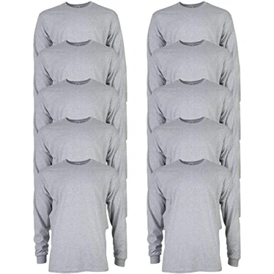 Image of GILDAN Men&#039;s, Ultra Cotton Long Sleeve T Shirt, Style G2400, Sport Grey, XL