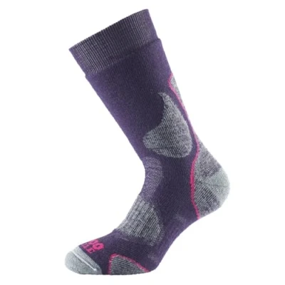 Image of 1 Pair Purple 3 Seasons Merino Wool Walking Socks Ladies 5.5 1000 Mile