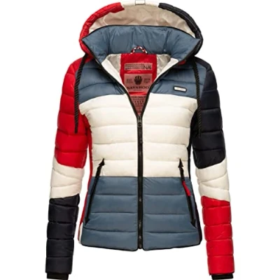 Image of Navahoo Lulana Women&#039;s Transition Jacket Lightweight Colour Blocking Quilted Multi Culti XS 3XL, Multicolour French tricoloree, S