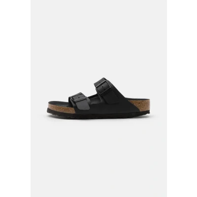 Image of Birkenstock Arizona Triple Unisex Mules, Size: 10.5, Black High quality imitation leather