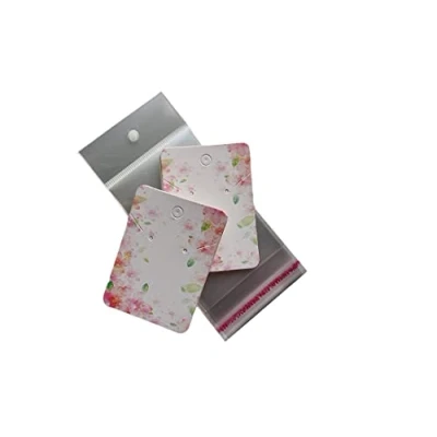 Image of 50 x Jewellery Display Cards And Bags Necklace Bracelet Earring 7.2cm 5.2cm Flower