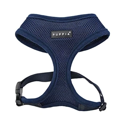 Image of Puppia Dog Harness small and medium Super soft comfortable in many colours Also usable as Puppy Anti Pull Lead, Navy Blue, XS
