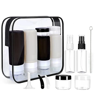 Image of 16 Pack Silicone Travel Bottles Set for Toiletries Morfone TSA Approved Containers Leakproof Squeezable Refillable Accessories 2oz 3oz Shampoo Conditioner Lotion Liquids (BPA Free)