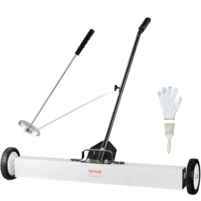 Image of VEVOR 36 Inch Magnetic Sweeper with Wheels, 55 lbs Capacity, Telescoping Pickup Tool, Adjustable Handle, to Pick Up Nails and Screws, for Workshop, Garage, Yard