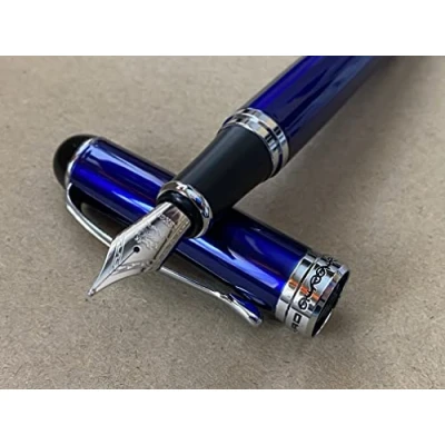 Image of Rhapsody Jinhao x750 Fountain Pen 0.5mm Nib Ink Pens (Electric Blue)