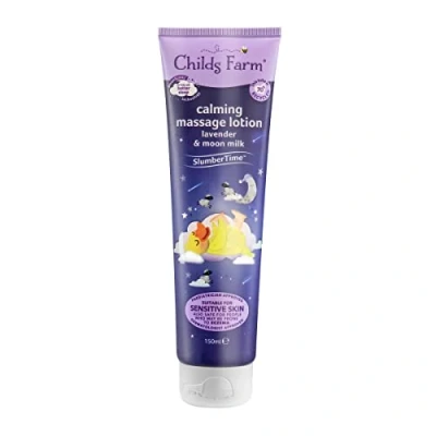 Image of Childs Farm Slumber Time Sleep Calming Massage Lotion Lavender and Moon MilkSuitable for Newborns with Dry, Sensitive Eczema Prone Skin 150 ml