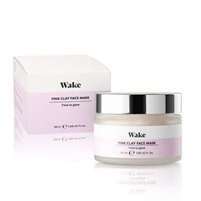 Image of Wake Skincare Pink Clay Mask Face Skincare, Masks Beauty for Natural Beauty, Blackhead Remover Mask, Detox Kaolin