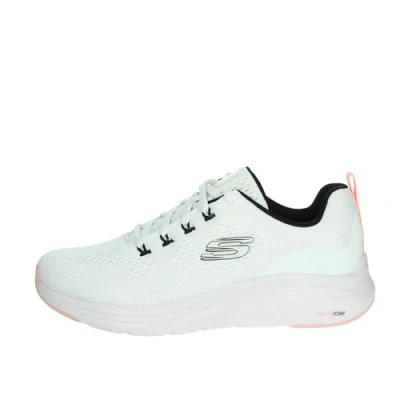 Image of Skechers Women&#039;s Vapor Foam Fresh Trend, White Mesh/Black &amp; Coral Trim, 4 UK