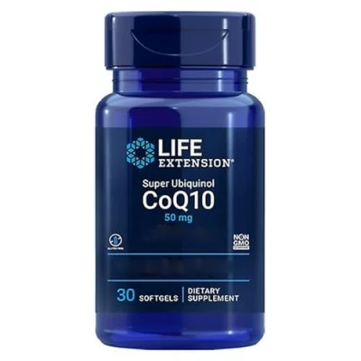 Image of Life Extension Super Ubiquinol, Enhanced Mitochondrial Support, 50mg, Kaneka 30 Softgels, Gluten Free, Soy Non GMO