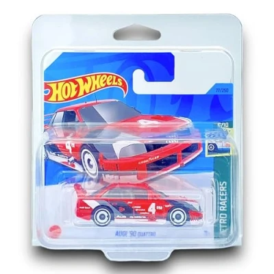 Image of Hot Wheels Audi &#039;90 Quattro (Red) 6/10 Retro Racers 2023 77/250 (Short Card) COMES IN A KLAS CAR KEEPER SHORT CARD PROTECTOR CASE HKJ81