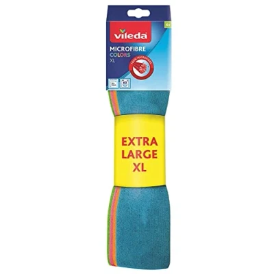 Image of Vileda Set of 4 XL Colored Microfiber Cloths