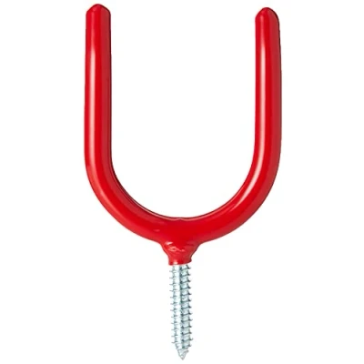 Image of Merriway® BH00902 (5 Pcs) Tool Storage Shed Garage Hook, Red Plastic Coated Pack of 5 Pieces