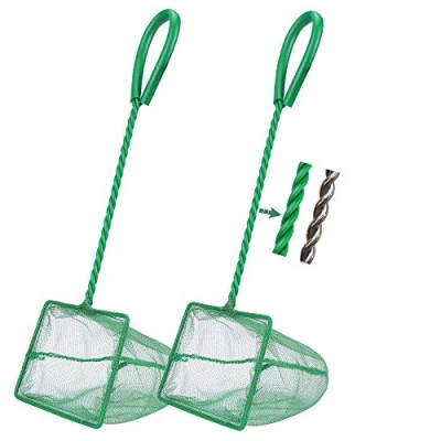 Image of Filhome 2 Pcs Aquarium Fish Net, Fine Mesh Quick Catch Net for Tank