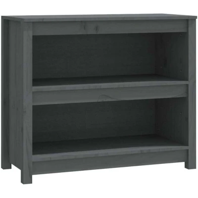 Image of vidaXL Book Cabinet Grey 80x35x68 cm Solid Wood Pine
