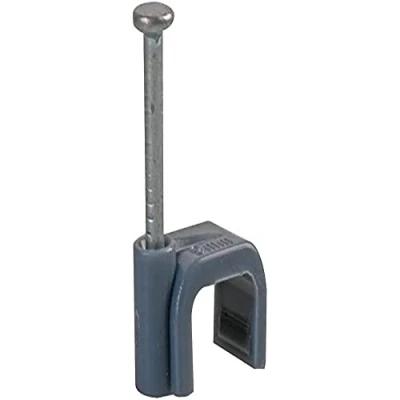 Image of Merriway BH02511 (100 Pcs) Twin and Earth Flat Cable Clip, Grey 2.5 mm Pack of 100 Pieces