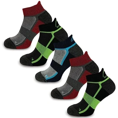Image of More Mile Bamboo Comfort Running Socks 5 Pack Mens Cushioned Sports Trainer Sock