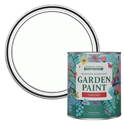 Image of Rust Oleum White Mould Resistant Garden Paint In Gloss Finish Moonstone 750ml Fence Paint, Shed