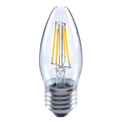 Image of Sylvania Toledo Retro Candle LED Lamp, 420lm Luminous Flux, E27 Cap/Base, Clear Finish, 4 W, Homelight