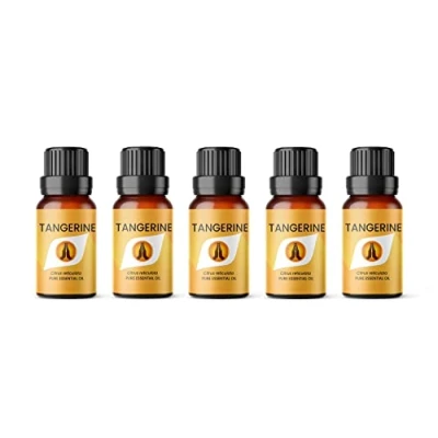 Image of Aroma Energy Tangerine Essential Oil 50ml (5 x 10ml Bottles) 100% Pure &amp; Natural