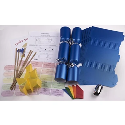 Image of 10 X Make your own Large (14 / 35cm) Christmas cracker kits Blue
