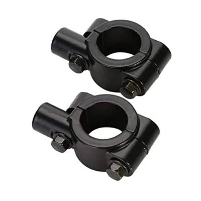Image of Voarge 2x 7/8 inch Universal Handlebar Mirror Mount, Motorcycle Holder (Black)