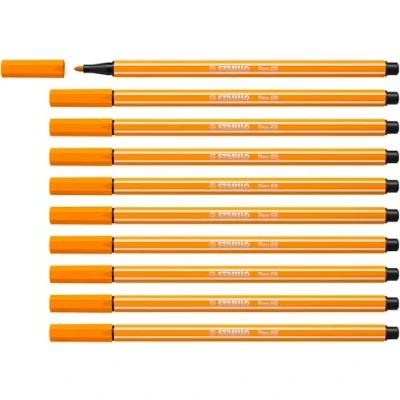 Image of Premium Fibre Tip Pen STABILO 68 Pack of 10 Orange