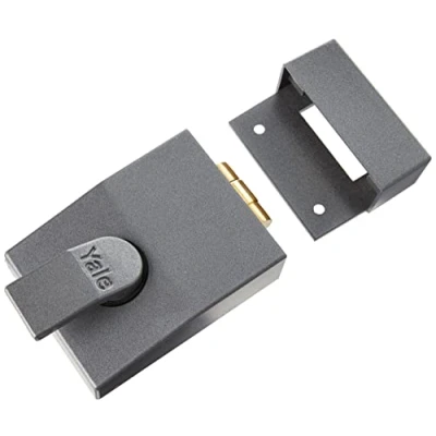 Image of Yale B 81 DMG PB 60 Standard Nightlatch, Security, Dark Metallic Finish/Brass Cylinder, mm Backset