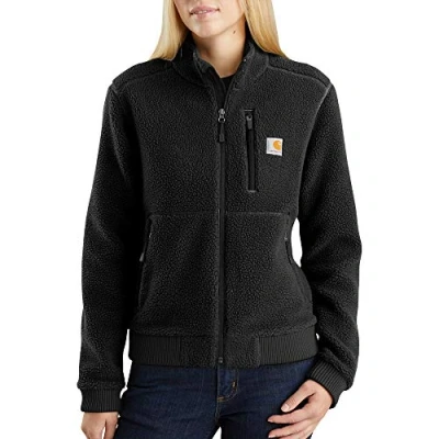 Image of Carhartt Women&#039;s High Pile Fleece Jacket Work Utility Outerwear, Black, S